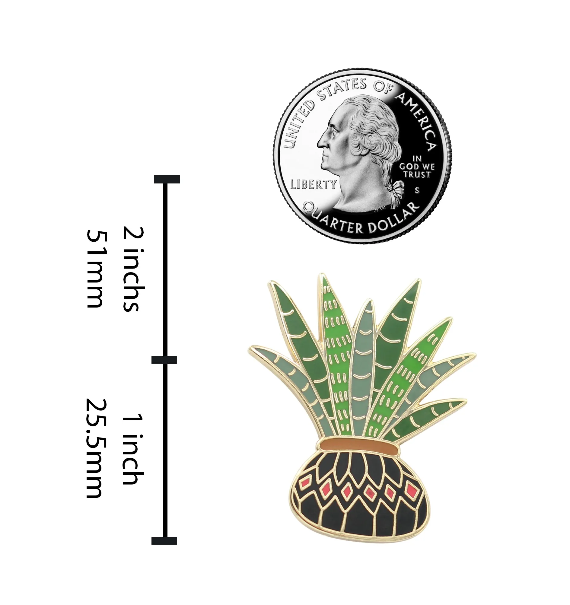 REAL SIC Cute Potted Aloe Plant Aloe Verra Enamel Pin