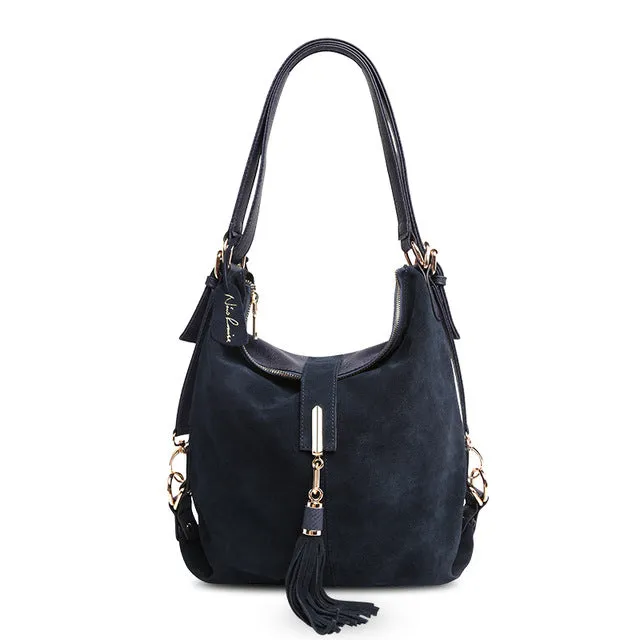 Real Split Suede Leather Shoulder Bag