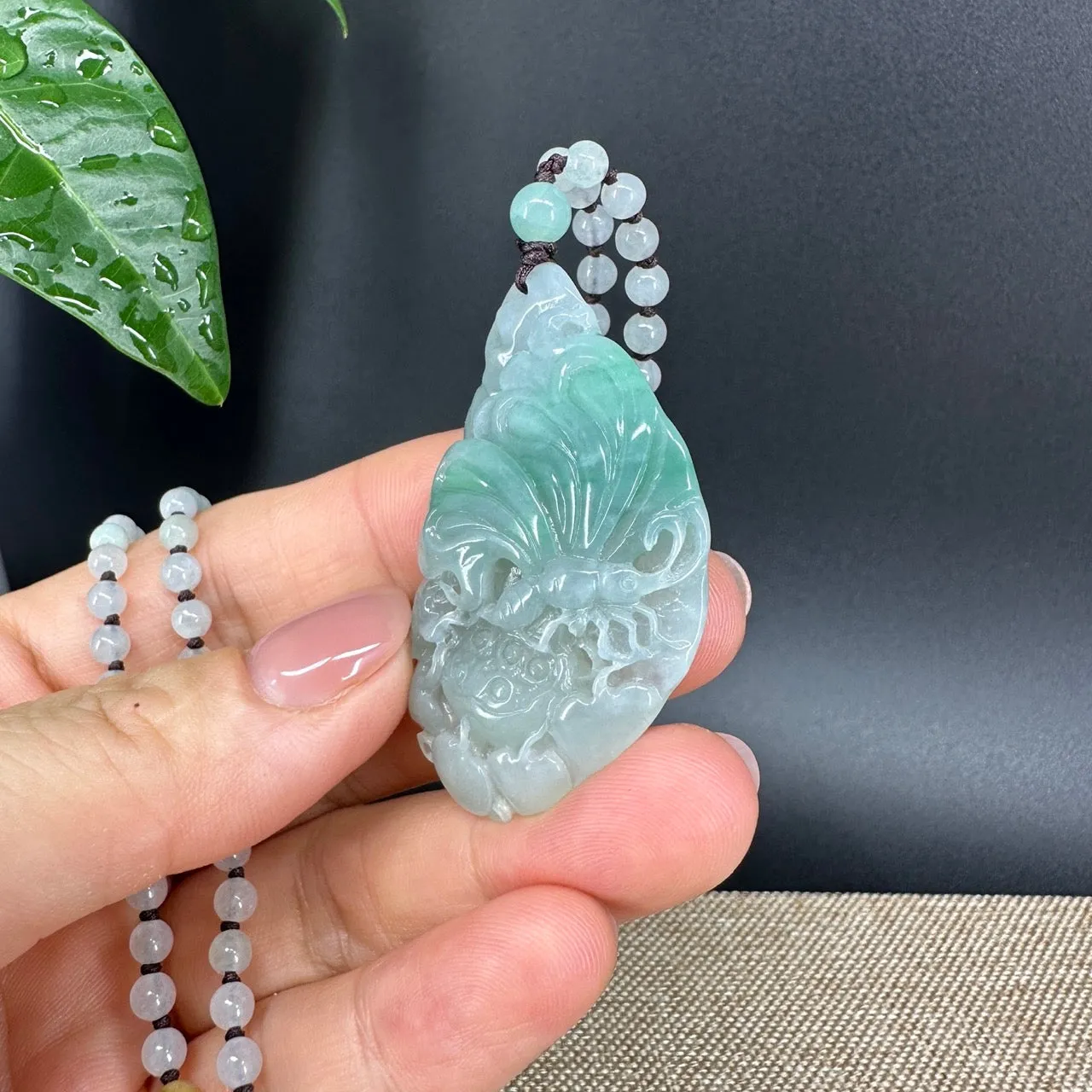 RealJade® Co.  Genuine Burmese Jadeite Jade Butterfly Pendant Necklace