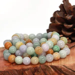 RealJade® Genuine Yellow Jadeite Jade Round Beads Bracelet ( 9.5 mm )