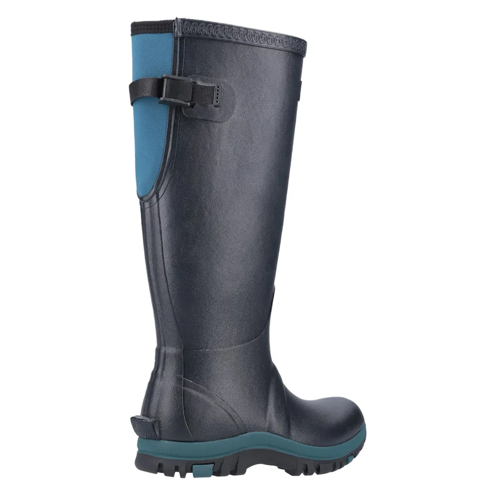 Realm Adjustable Wellingtons Navy/Teal