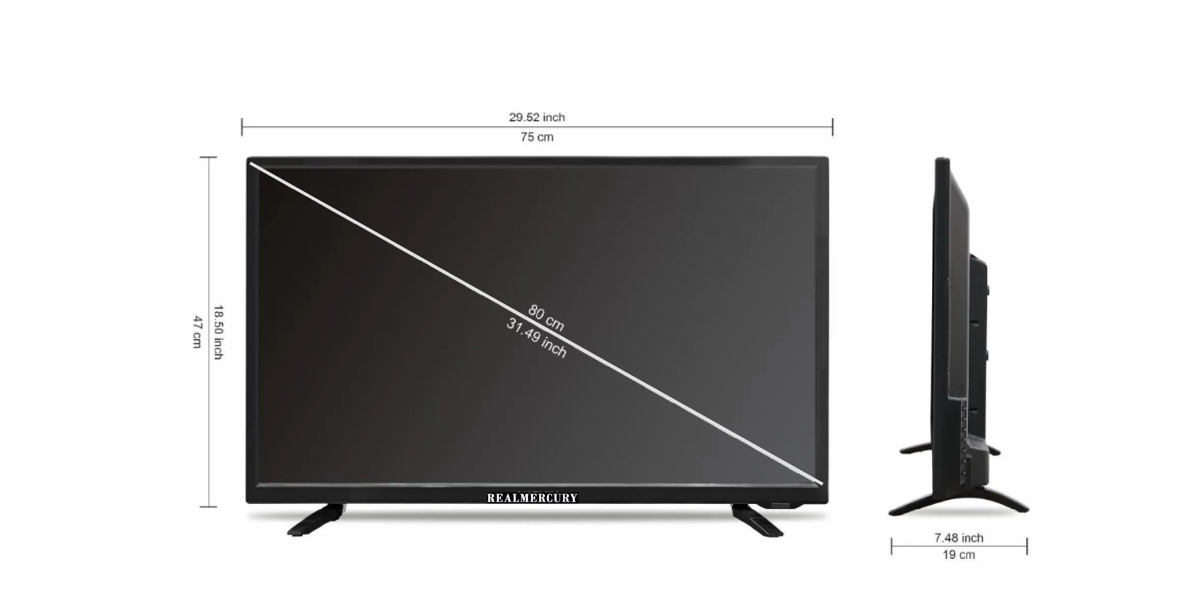 REALMERCURY 32 Inch 4K Ultra Full HD Android 11 YMM7