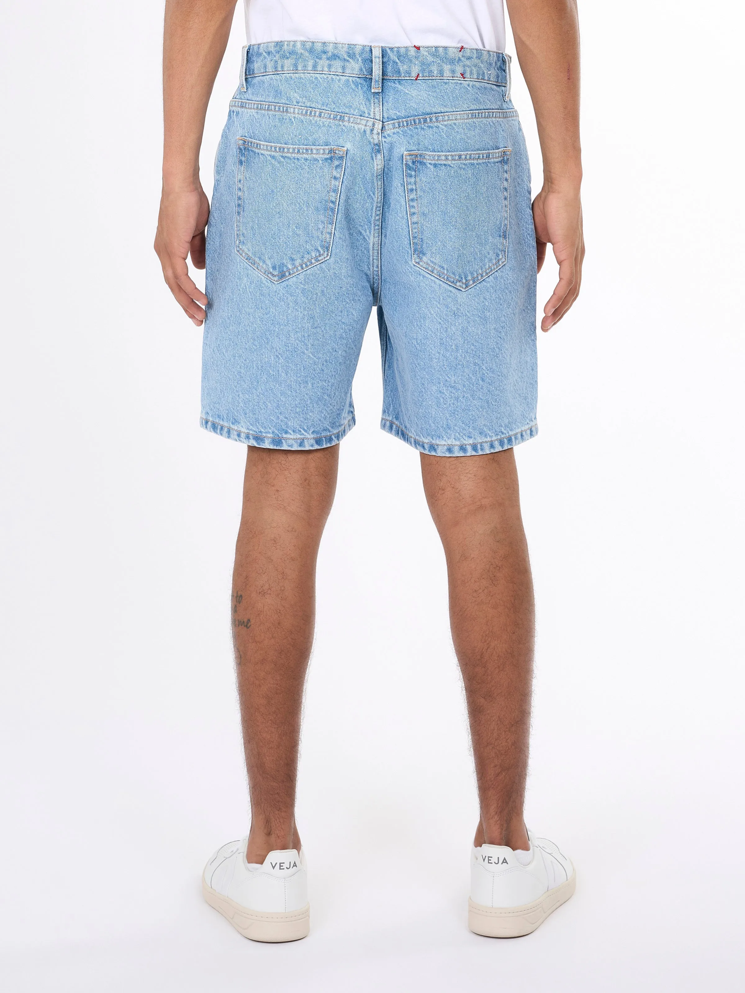 REBORN™ 5-pocket bleached short - Bleached Stonewash