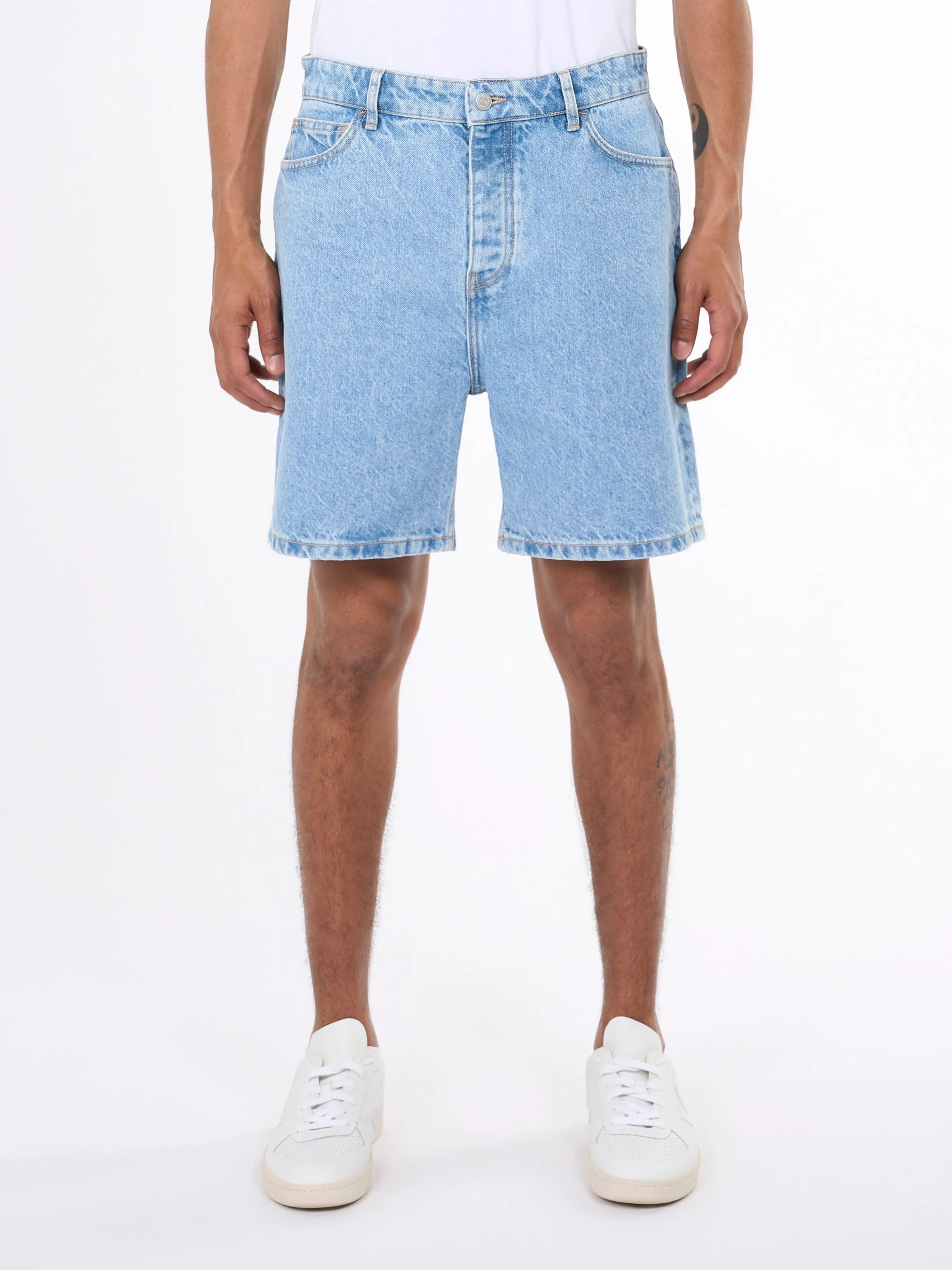 REBORN™ 5-pocket bleached short - Bleached Stonewash