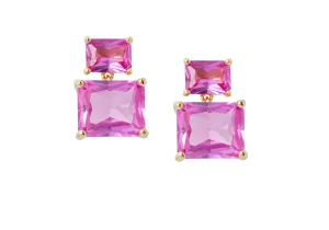 Rectangle Drop Earrings Pink