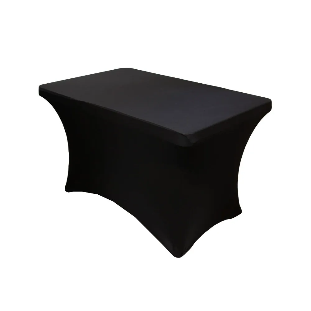 Rectangular 4 FT Spandex Table Cover - Black