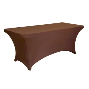 Rectangular 6 FT Spandex Table Cover - Chocolate Brown