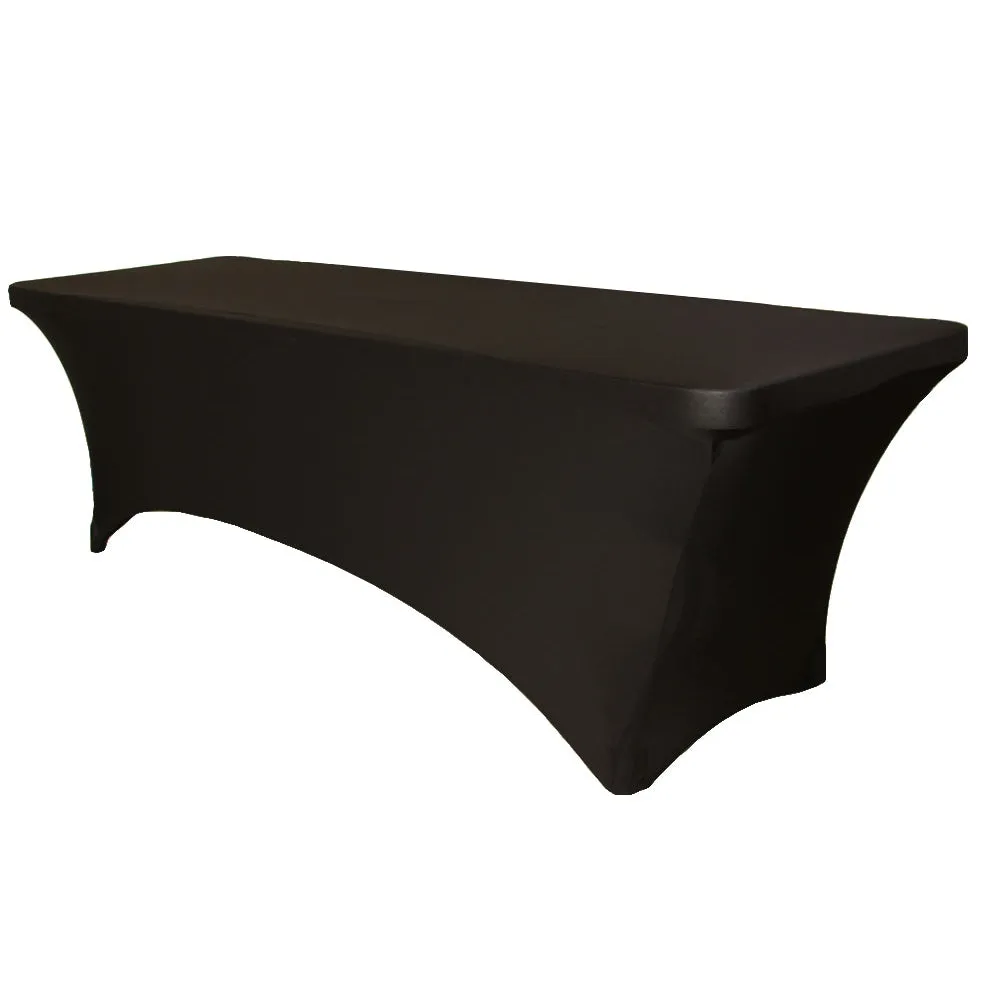 Rectangular 8 FT Spandex Table Cover - Black