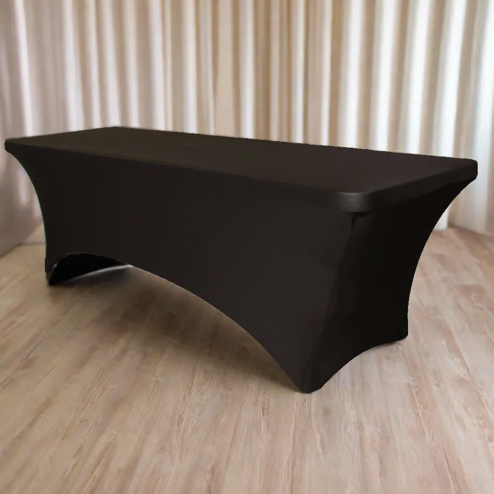 Rectangular 8 FT Spandex Table Cover - Black