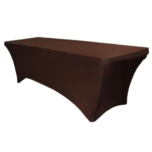 Rectangular 8 FT Spandex Table Cover - Chocolate Brown