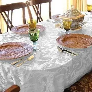 Rectangular Fitted Tablecloth Demo Height 36" & 42" Melrose Damask