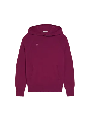 Recycled Cashmere Hoodie—plum purple