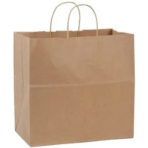 Recycled Natural Kraft Shopping Bags. - 16.00" x 6.00" x 19.00"