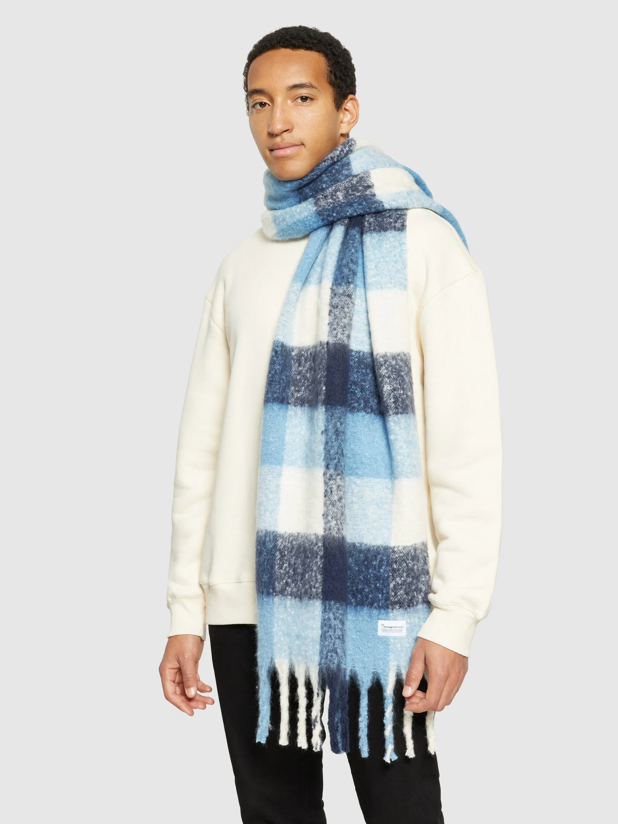 Recycled Polyester Scarf GRS - Blue check