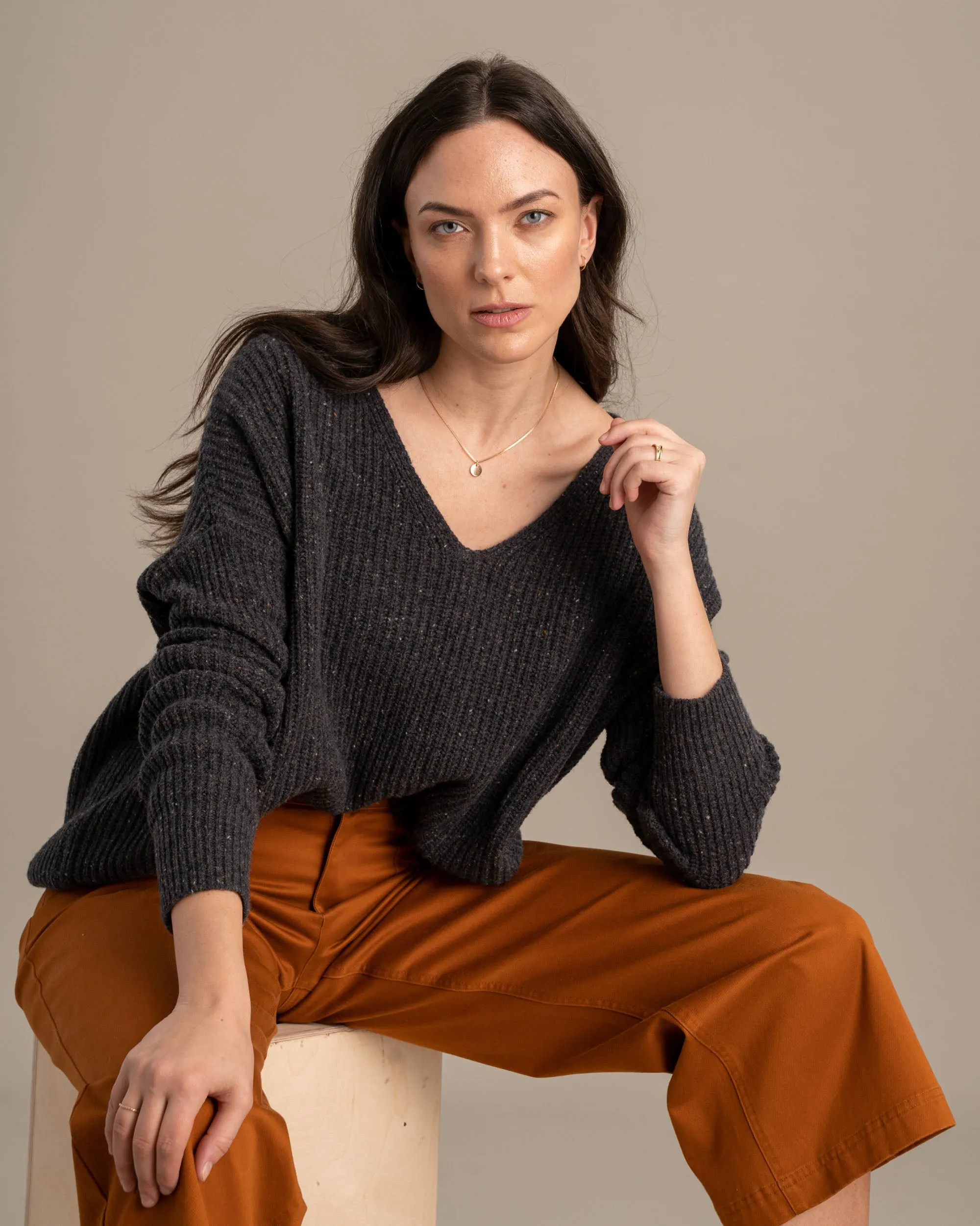 Recycled Wool V-Neck Sweater