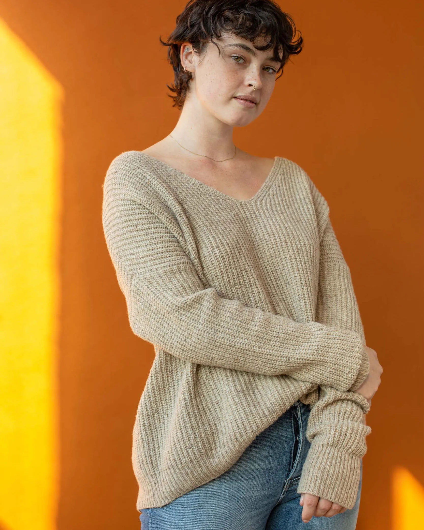 Recycled Wool V-Neck Sweater