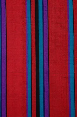 Red 68 Striped Silk Shantung