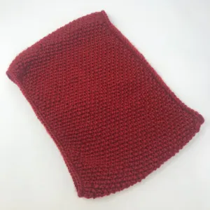 Red Acrylic Seed Stitch Knit Cowl