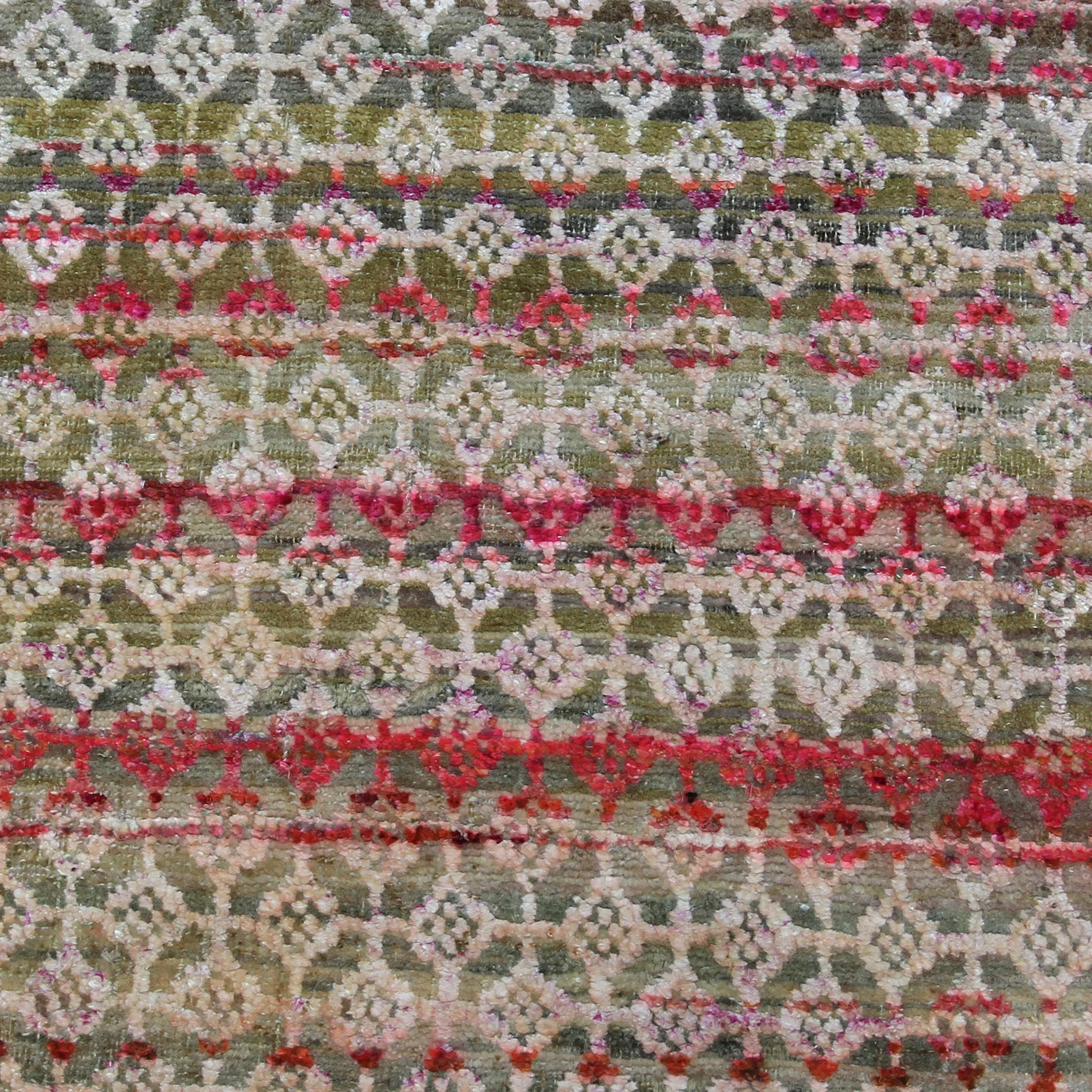 Red Alchemy Transitional Silk & Wool Runner - 3' x 12'6"