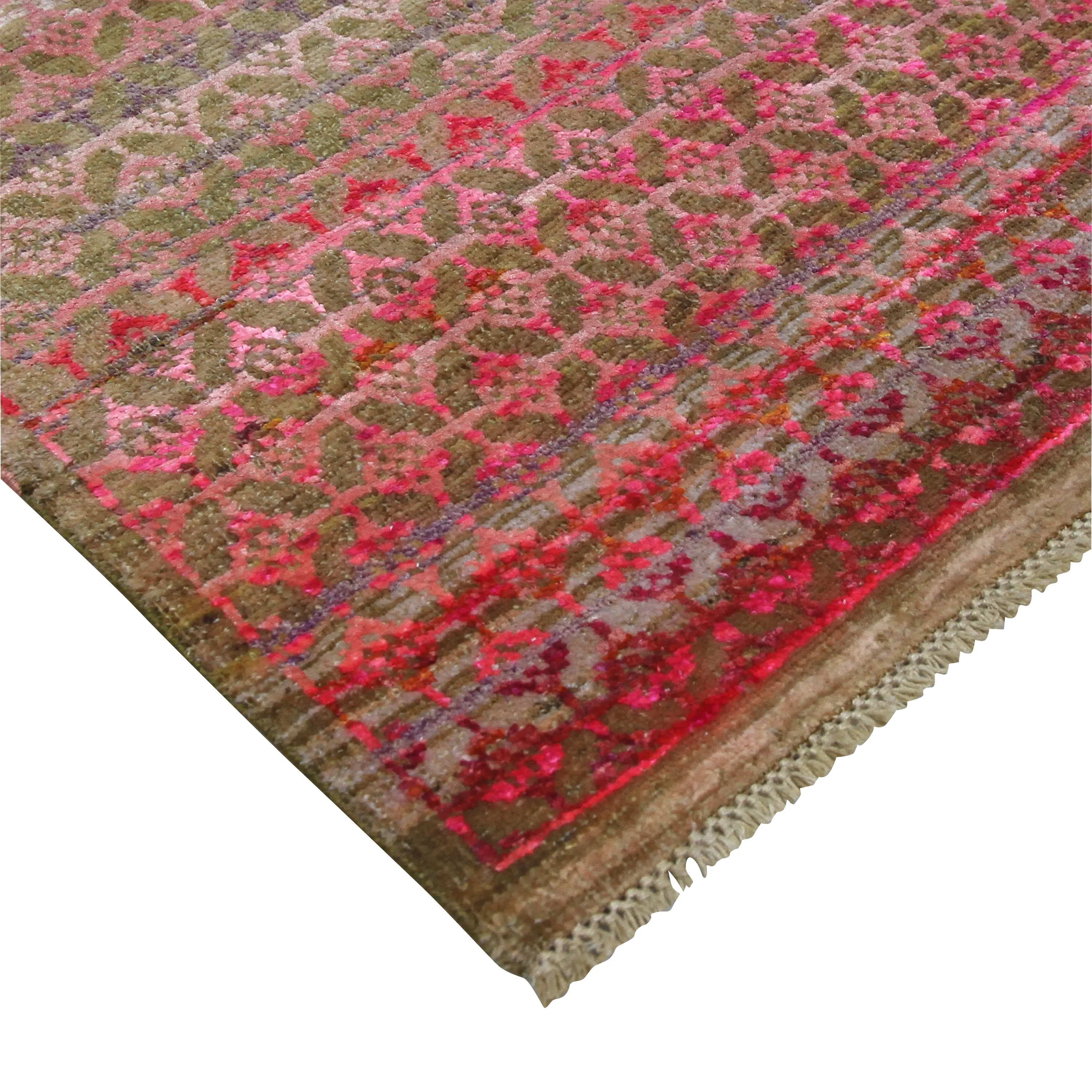 Red Alchemy Transitional Silk & Wool Runner - 3' x 12'6"