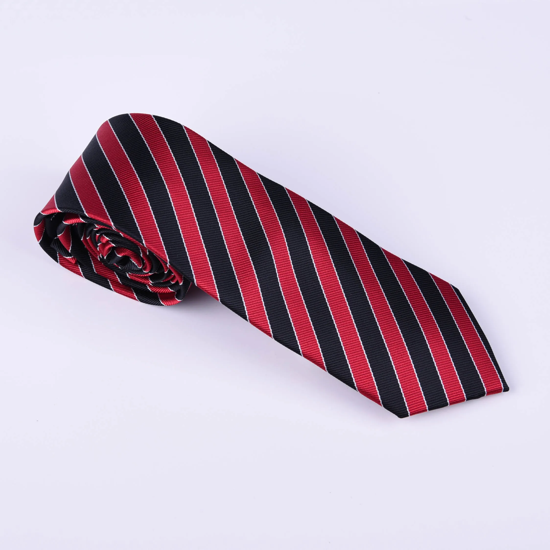 Red & Black Boss Formal Business Striped 3 Inch Tie Mens Professional Fashion