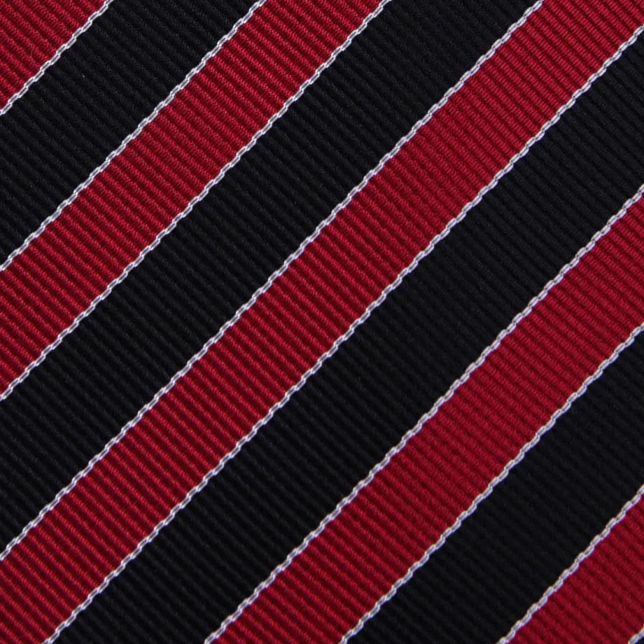 Red & Black Boss Formal Business Striped 3 Inch Tie Mens Professional Fashion