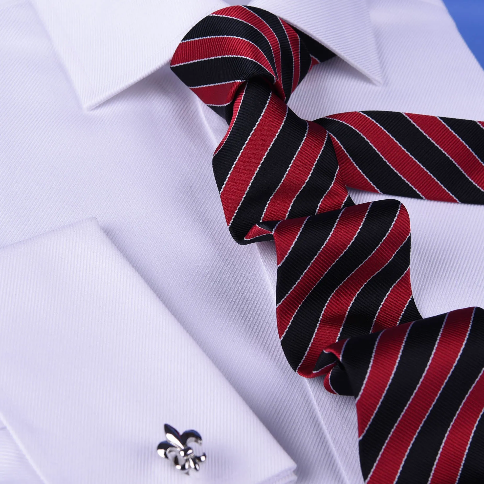 Red & Black Boss Formal Business Striped 3 Inch Tie Mens Professional Fashion