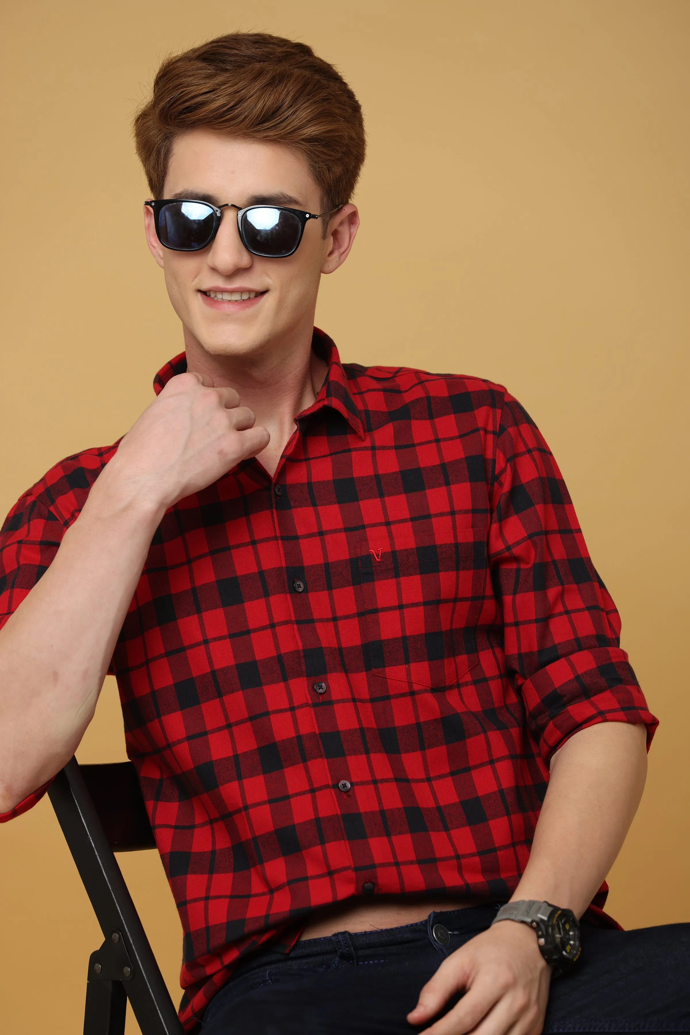 Red & Black Checkered Shirt