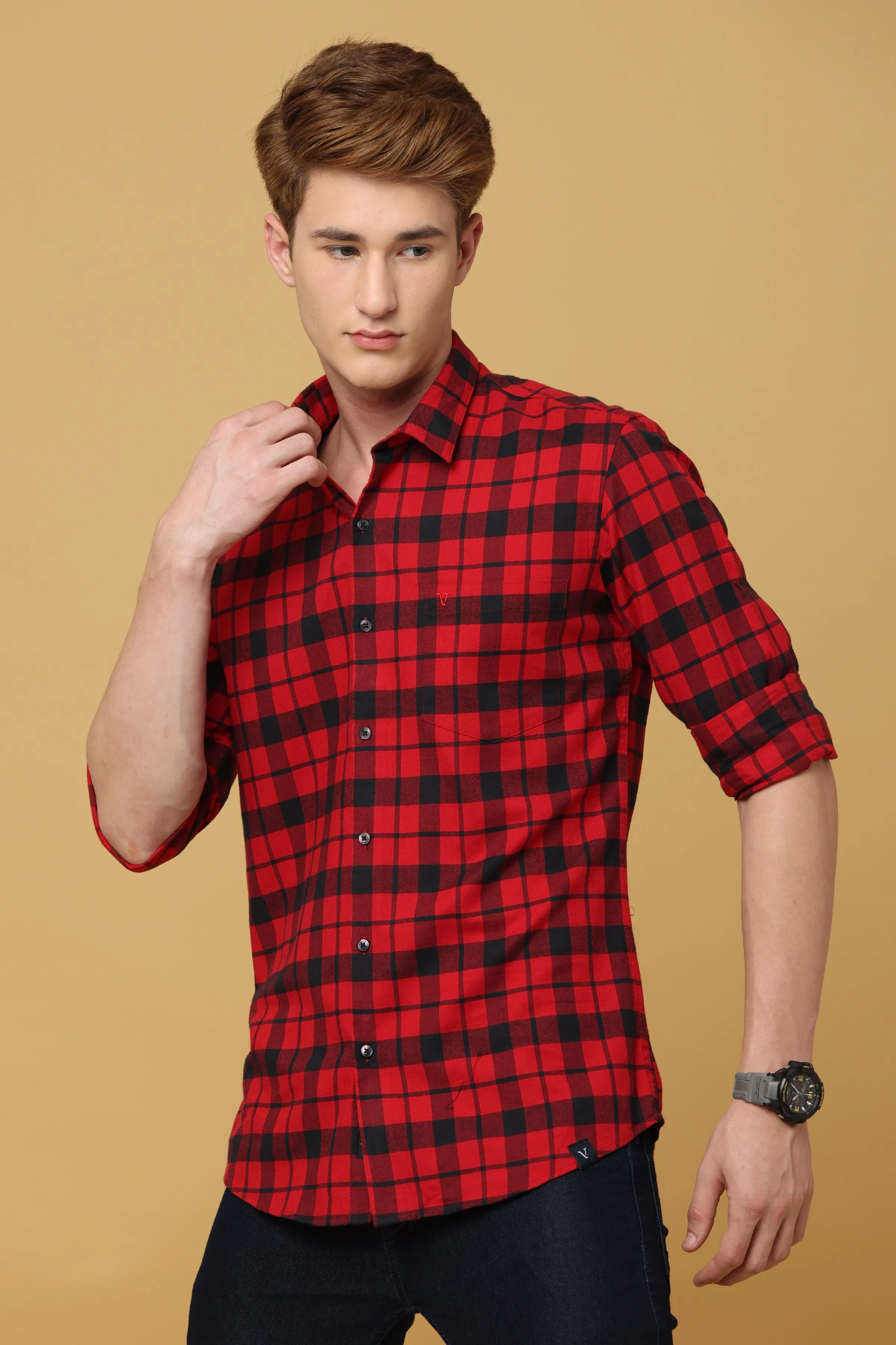 Red & Black Checkered Shirt