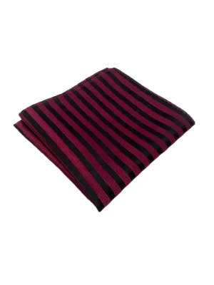 Red & Black Striped Silk Pocket Hanky