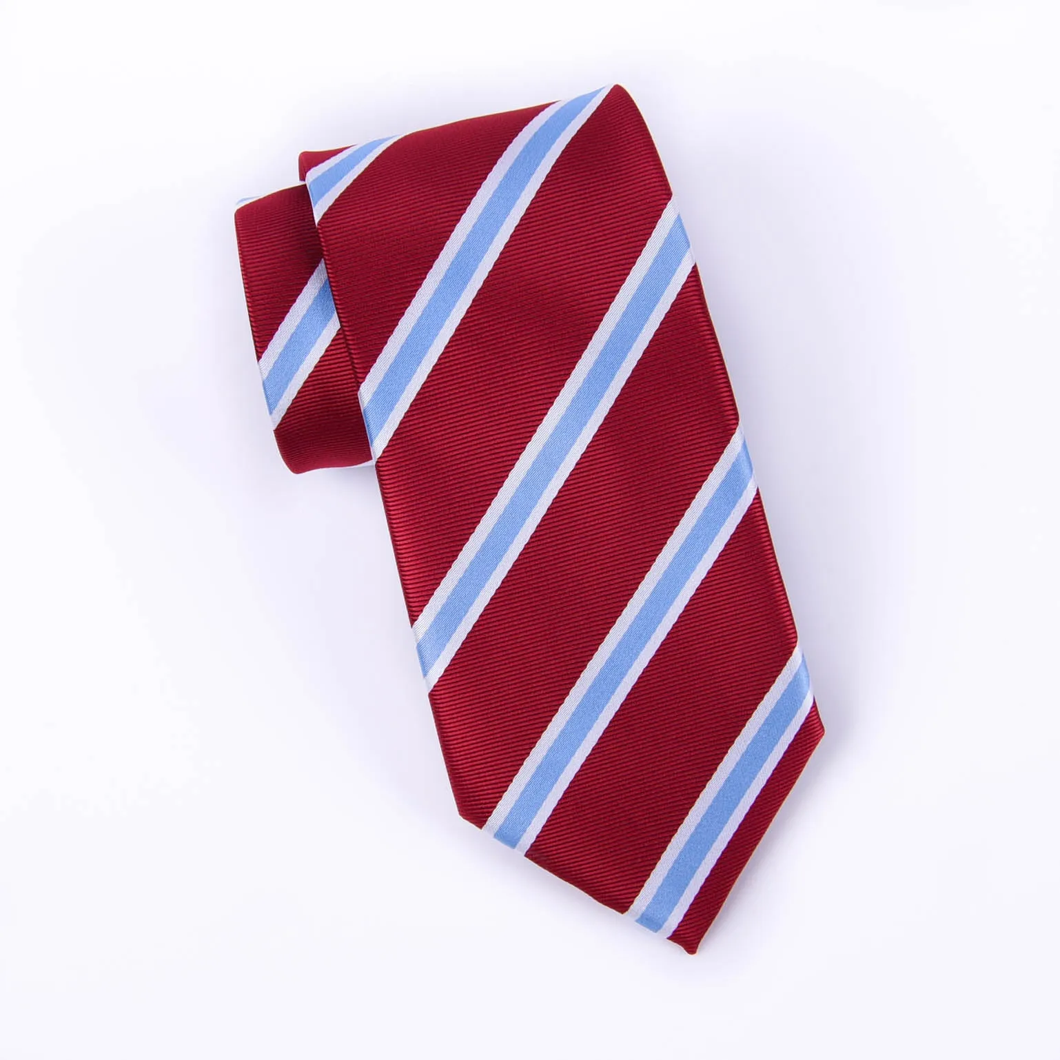 Red & Blue Formal Business Striped 3 Inch Tie Necktie Mens Professional Fashion