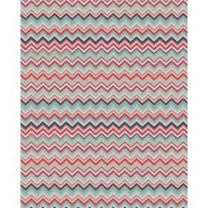 Red & Gray Chevron Printed Backdrop