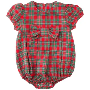 Red & Green Plaid- Bow Bubble