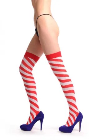 Red & White Spiral Candy Stripes Warm Winter Cotton