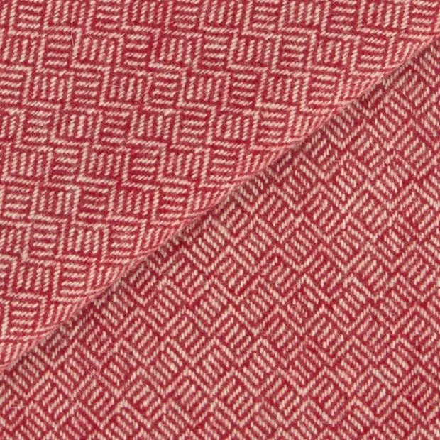 RED & White Texture Fat Quarter Yard, Felted Wool Fabric