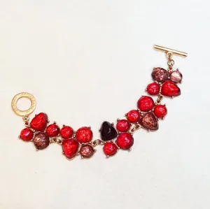 Red and Gold Vintage Bracelet Gripoix by Jackie Vallet