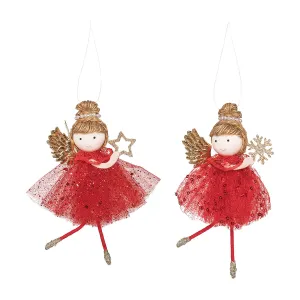 Red Angels Ornaments, Asst. 2