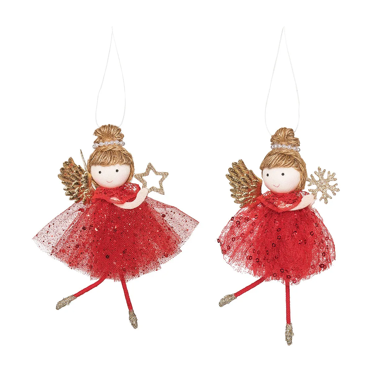 Red Angels Ornaments, Asst. 2