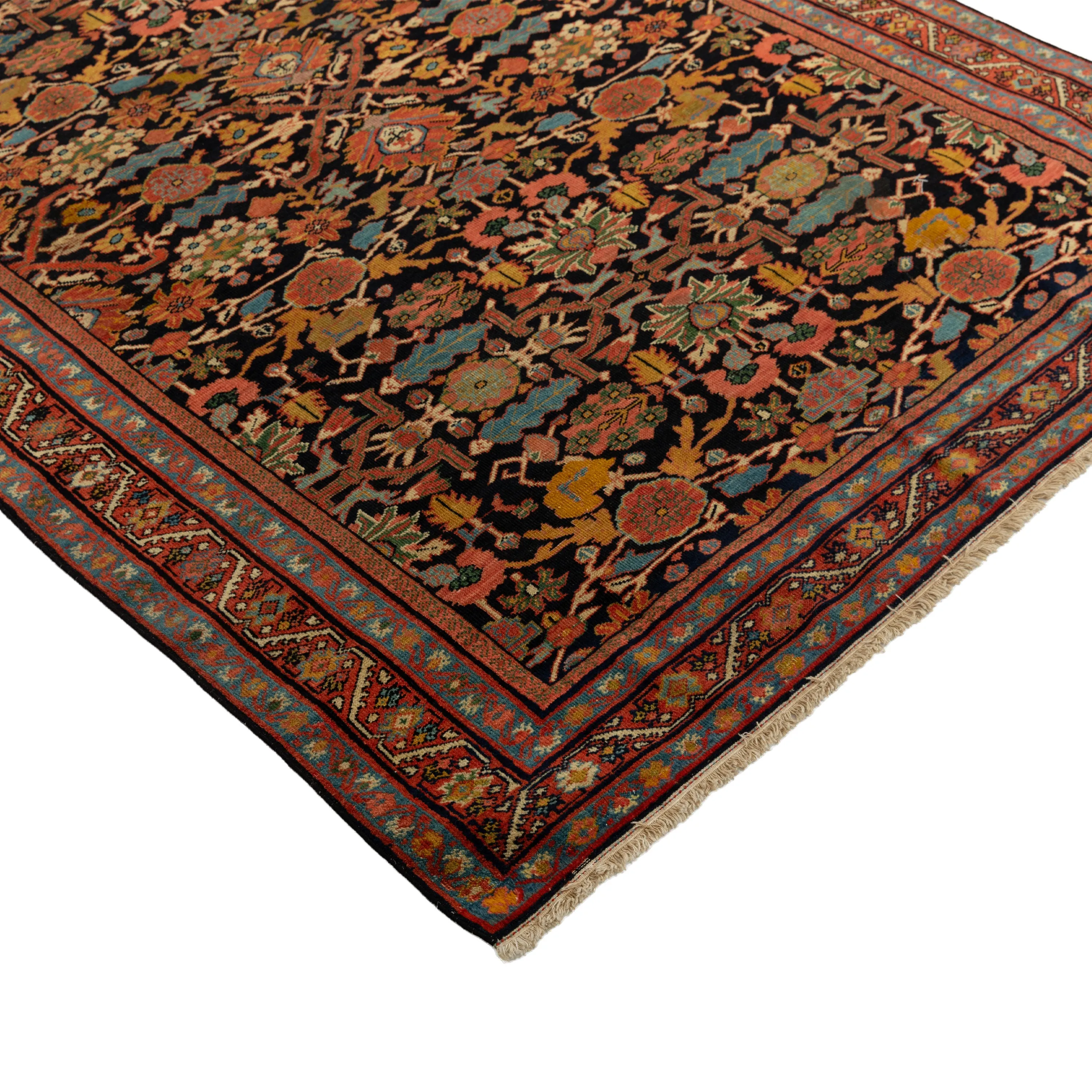 Red Antique Persian Sarouk Rug - 4'1" x 6'5"