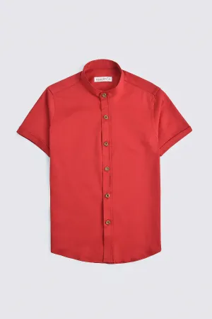 Red Basic Casual Shirt