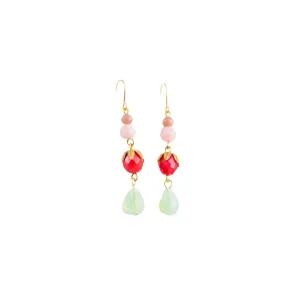 Red Bead Drop Earrings