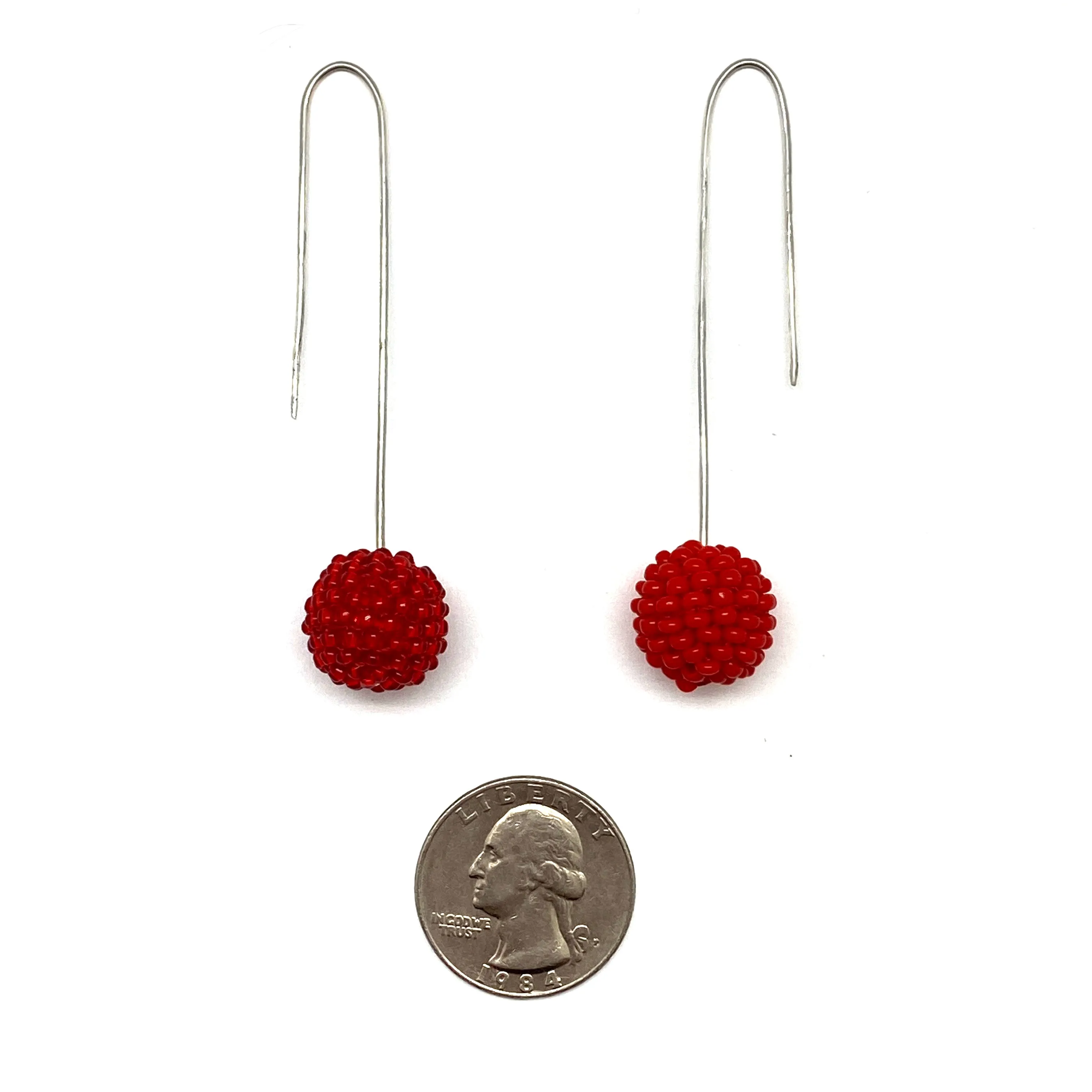 Red Bead Earrings