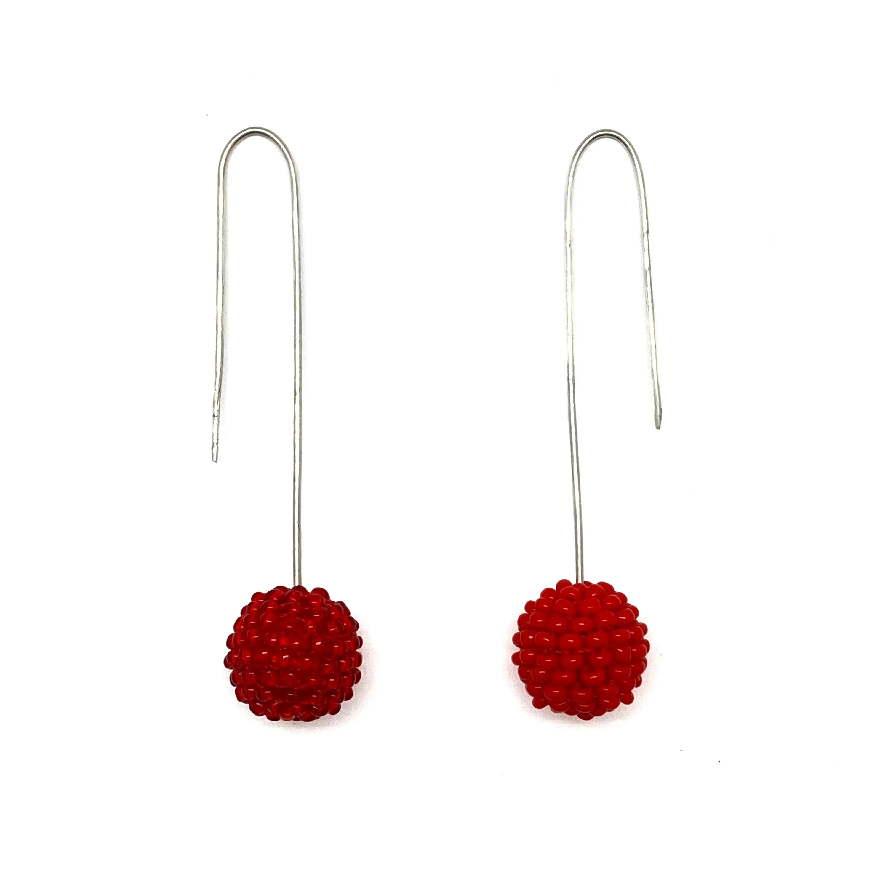 Red Bead Earrings