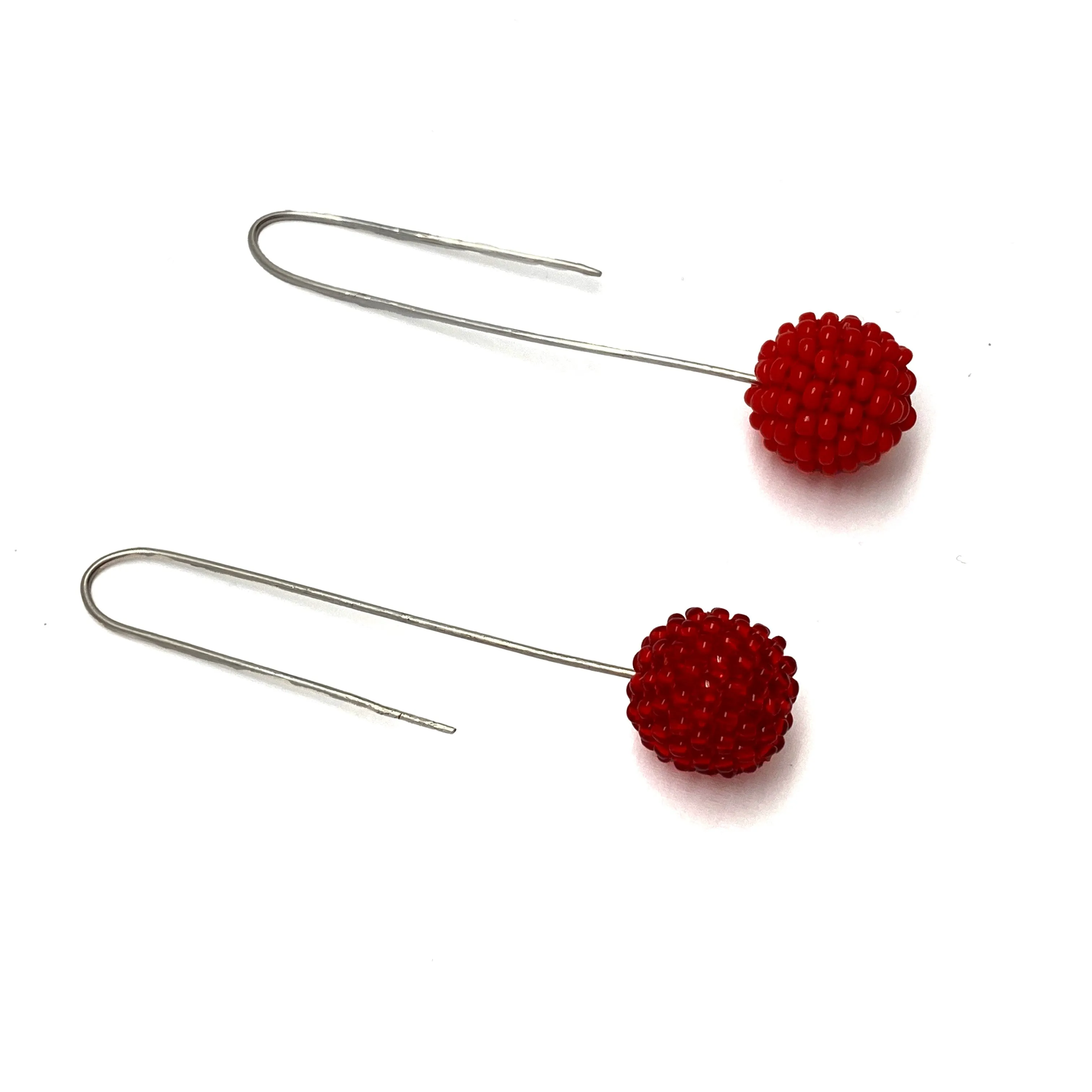 Red Bead Earrings