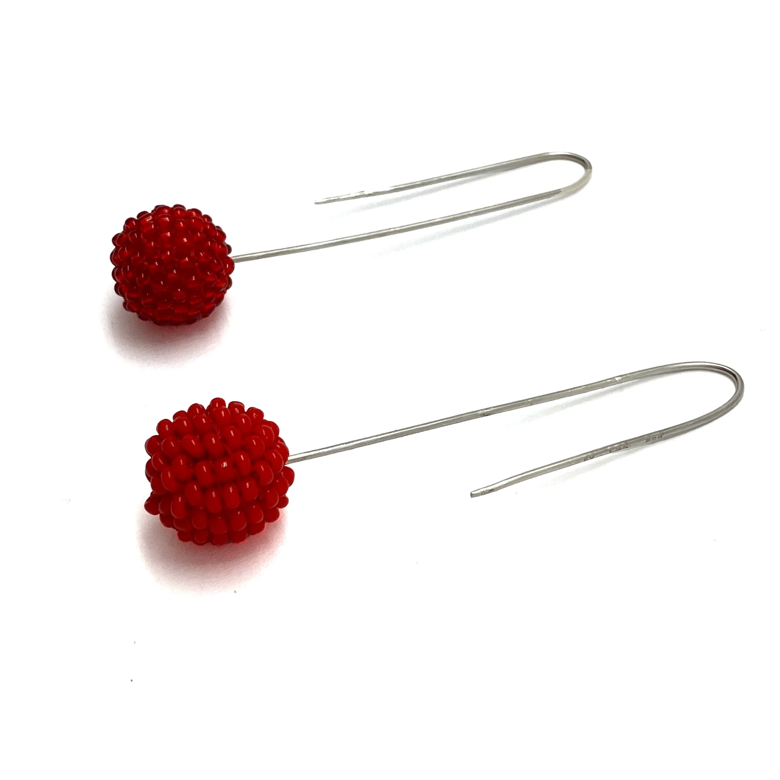 Red Bead Earrings