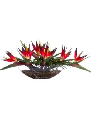 Red Bird of Paradise Long Yacht Silks Centerpiece Arrangement