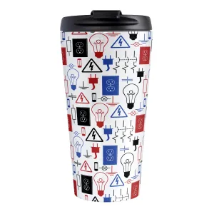 Red Blue Electrical Electrician Travel Mug