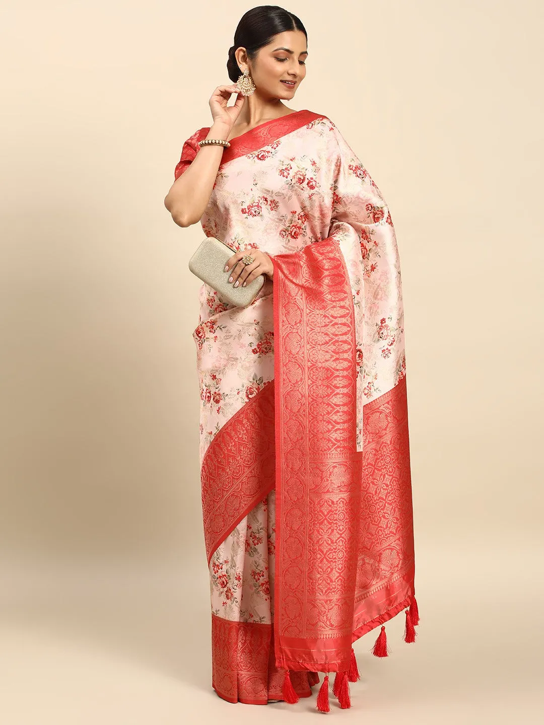 Red Breathtaking Soft Silk Saree