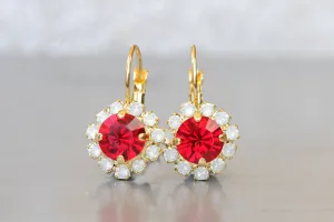 RED Bridesmaid EARRINGS Set Of 5