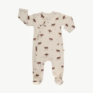 Red Caribou Babies Footed Jumpsuit